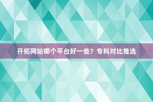 开拓网站哪个平台好一些？专科对比推选